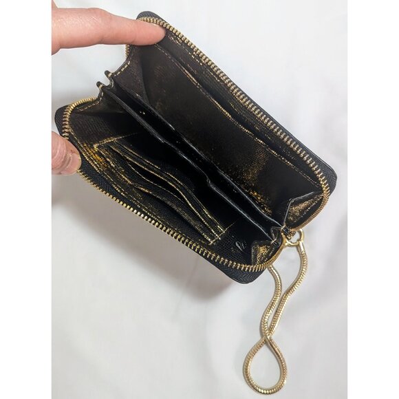 MILLY Gold Glitter Wallet / Clutch with wrist strap - Like New - Picture 4 of 5